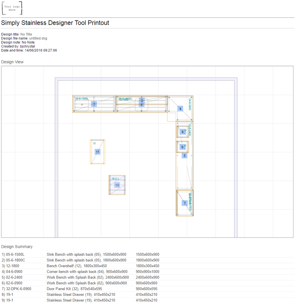 Kitchen designer tool user guide - step 11