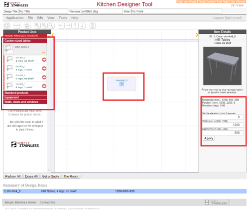 Kitchen designer tool user guide - step 6