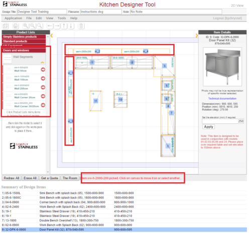 Kitchen designer tool user guide - step 7